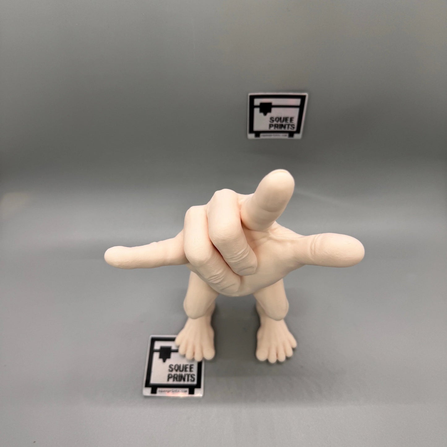 Disturbing Hand Monster Figure | Devil Horns | I Love You | Body Horror | Fingers with Legs - Squee Prints