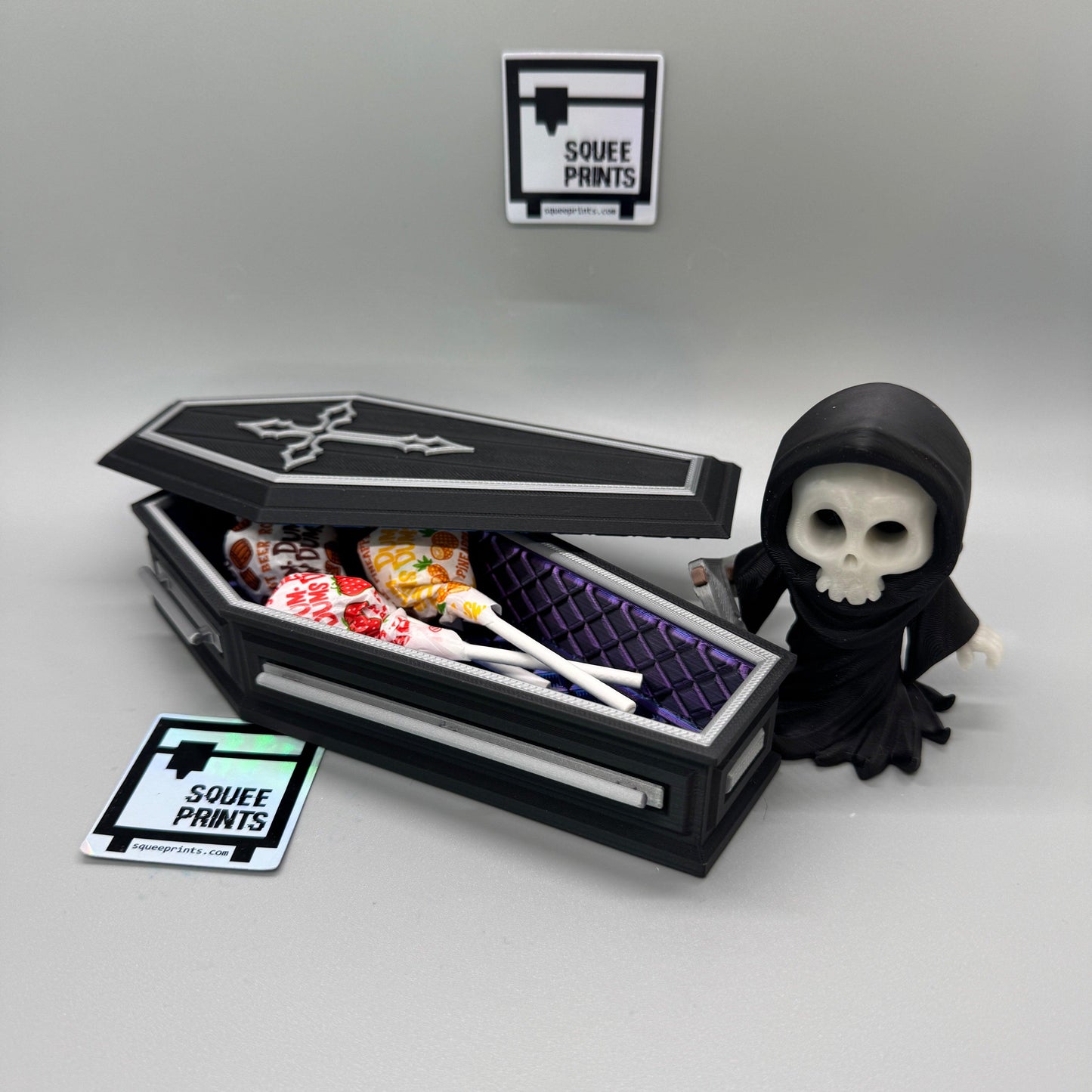 Coffin | Casket | Miniature | 3D Printed | Halloween Decor - Squee Prints
