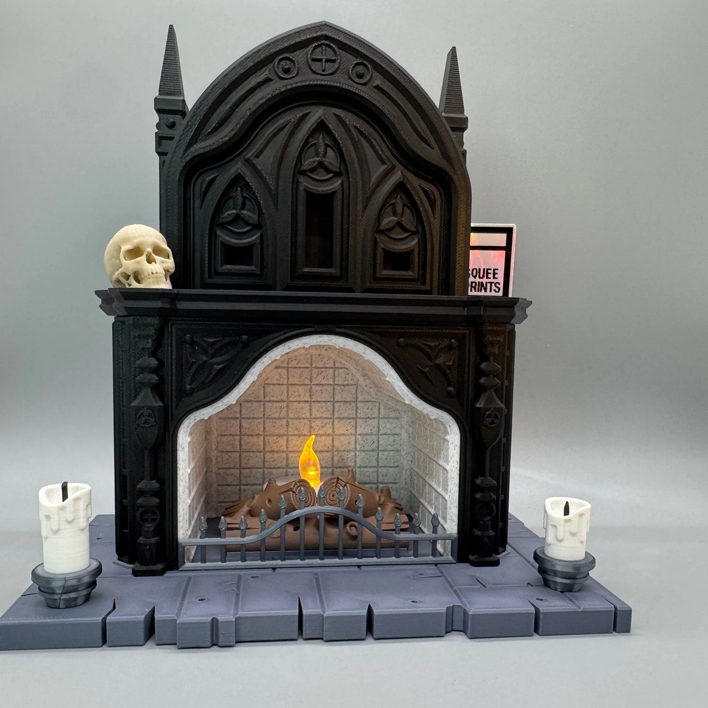 Gothic Fireplace | Halloween Decor | Miniature Curiosity | 3D Printed - Squee Prints