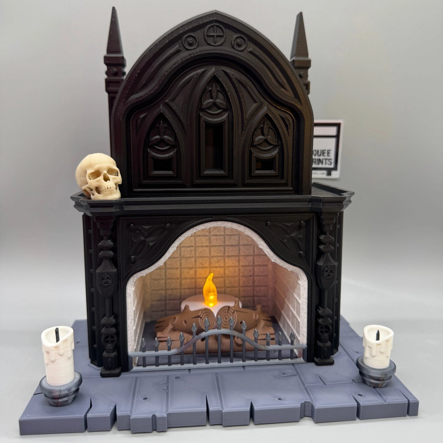 Gothic Fireplace | Halloween Decor | Miniature Curiosity | 3D Printed - Squee Prints