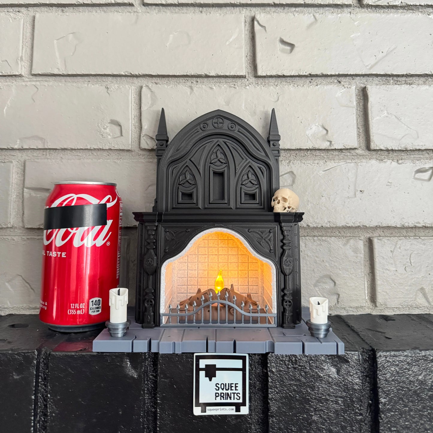 Gothic Fireplace | Halloween Decor | Miniature Curiosity | 3D Printed - Squee Prints