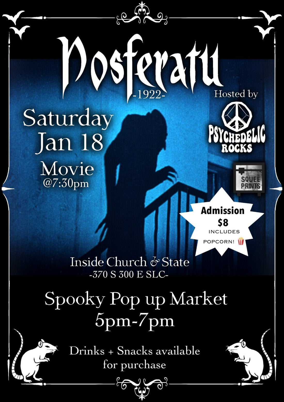 Nosferatu (1922) and Spooky Pop Up Market! 01/18/2025