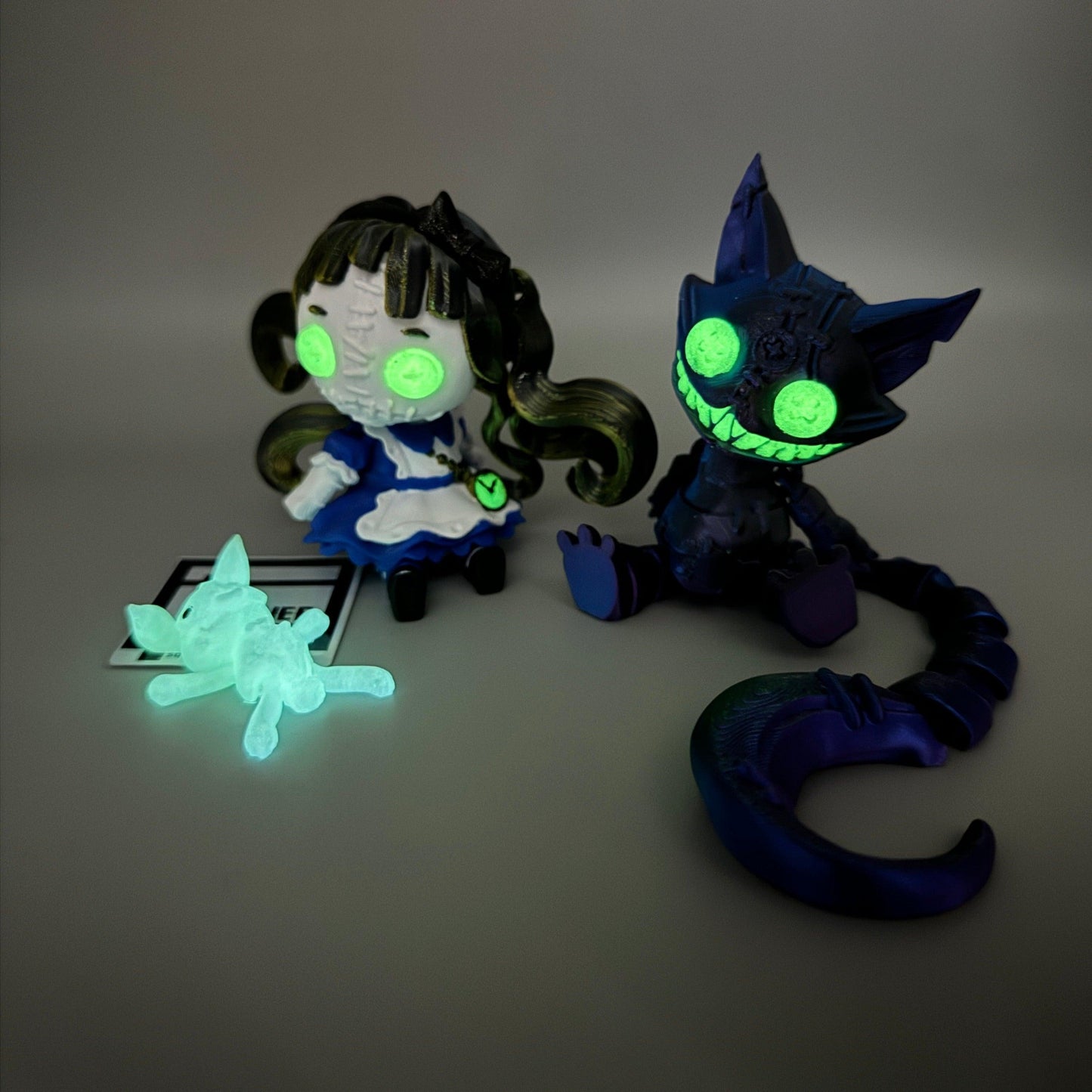Alice in Wonderland with Rabbit | Creepy Doll | Glow in the Dark - Squee Prints