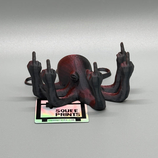 Fucktopus | Prank Gift | Middle Finger Octopus | Desk Companion - Squee Prints