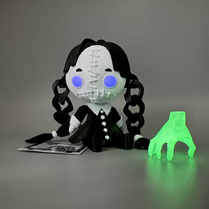 Wednesday Addams with Thing | Creepy Doll - Squee Prints