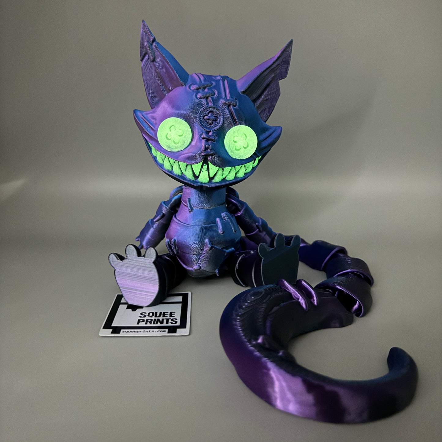 Creepy Cheshire Cat | Alice in Wonderland | Glow in the Dark | 13 Inches - Squee Prints