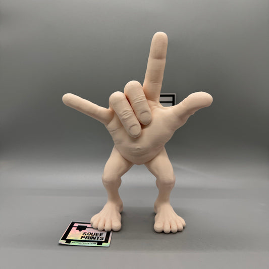 Disturbing Hand Monster Figure | Devil Horns | I Love You | Body Horror | Fingers with Legs - Squee Prints