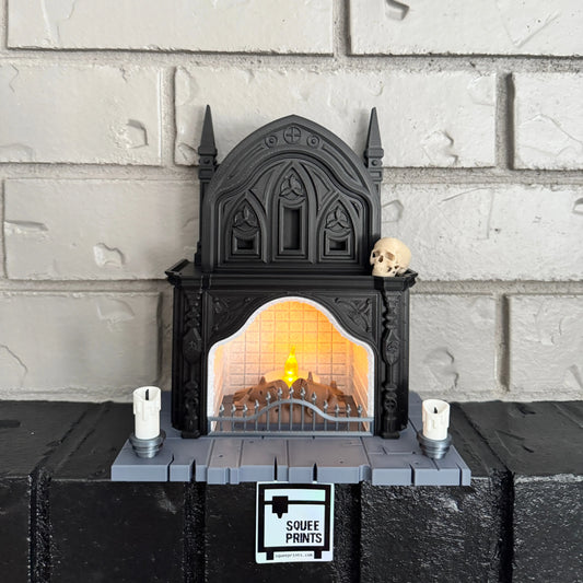Gothic Fireplace | Halloween Decor | Miniature Curiosity | 3D Printed - Squee Prints
