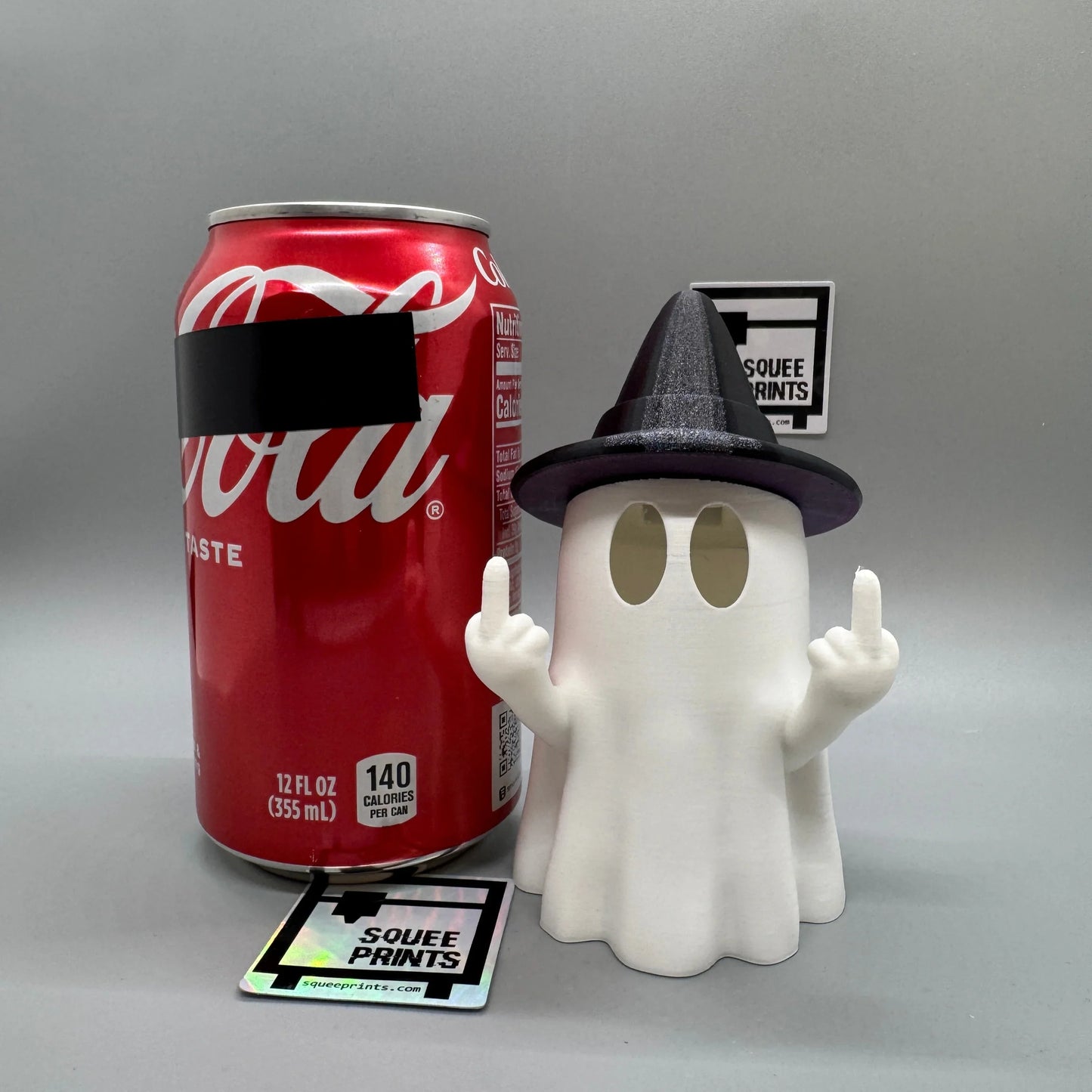 Middle Finger Ghost with Witch Hat | Halloween Decor | Tealight Ghost | 3D Printed - Squee Prints