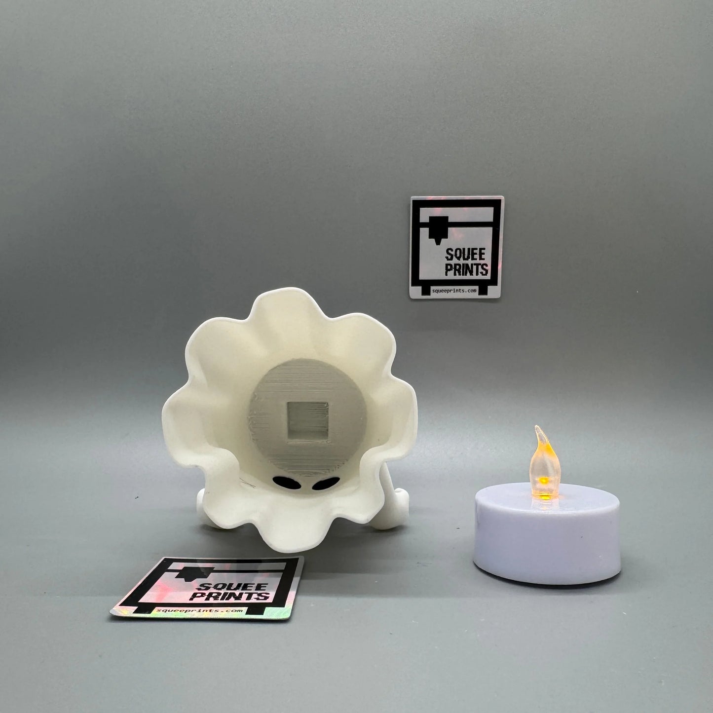 Middle Finger Ghost with Witch Hat | Halloween Decor | Tealight Ghost | 3D Printed - Squee Prints