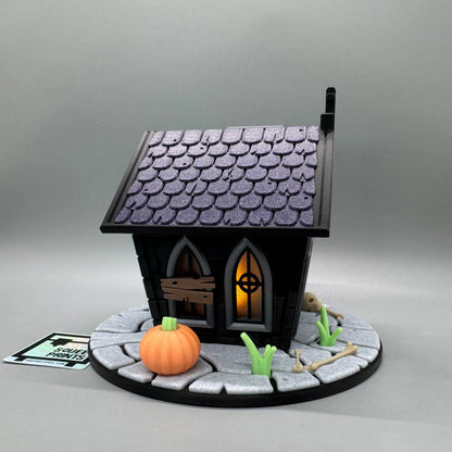 Haunted Miniature Mausoleum | Mini Crypt | Halloween Decor | 3D Printed - Squee Prints