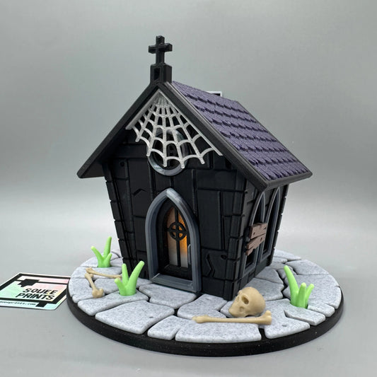 Haunted Miniature Mausoleum | Mini Crypt | Halloween Decor | 3D Printed - Squee Prints