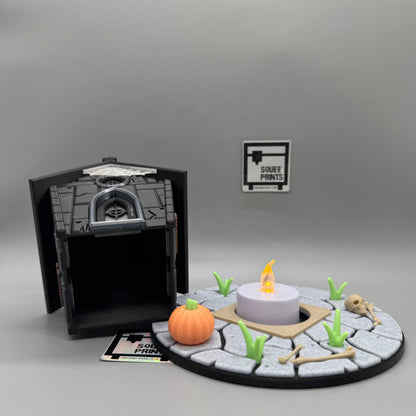 Haunted Miniature Mausoleum | Mini Crypt | Halloween Decor | 3D Printed - Squee Prints