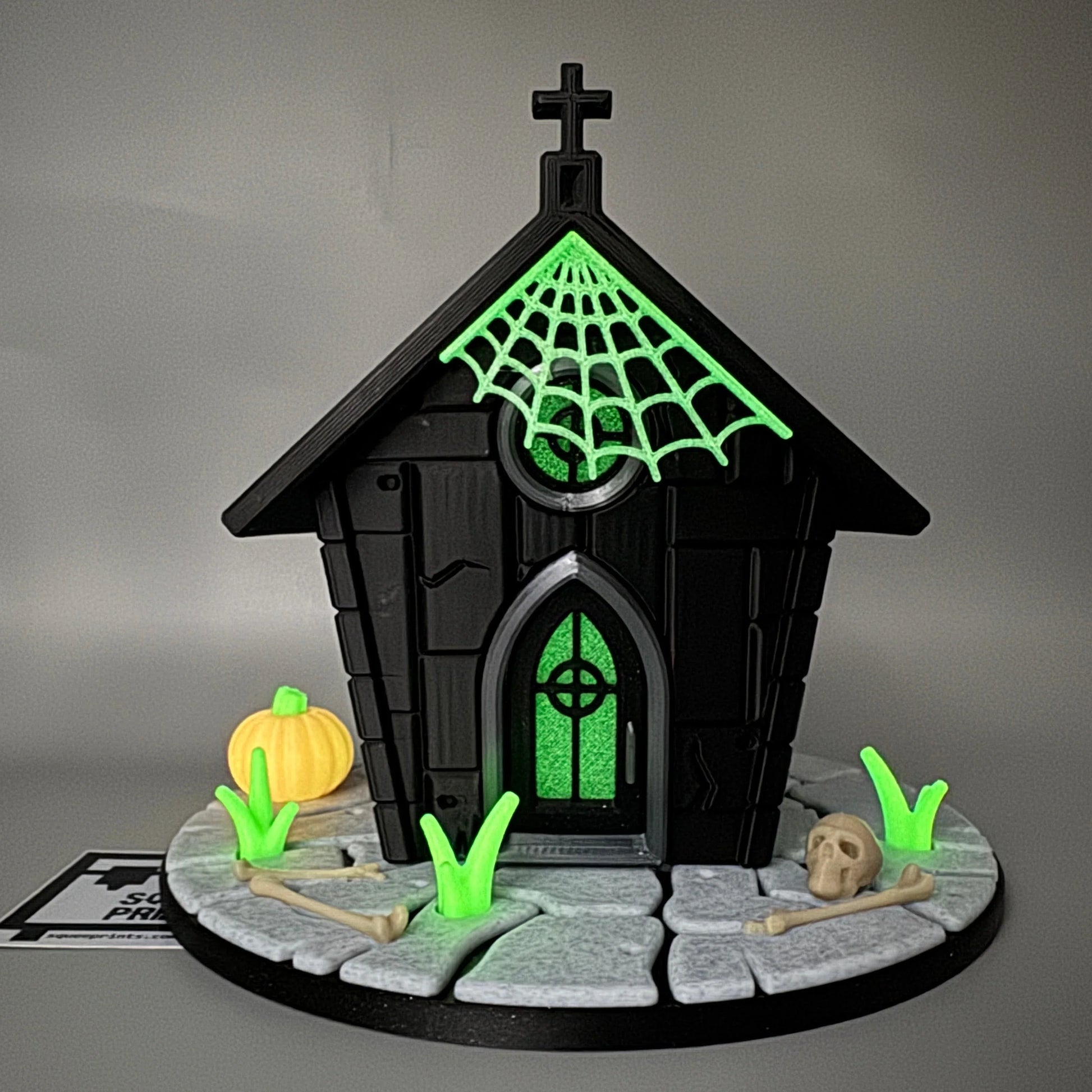 Haunted Miniature Mausoleum | Mini Crypt | Halloween Decor | 3D Printed - Squee Prints