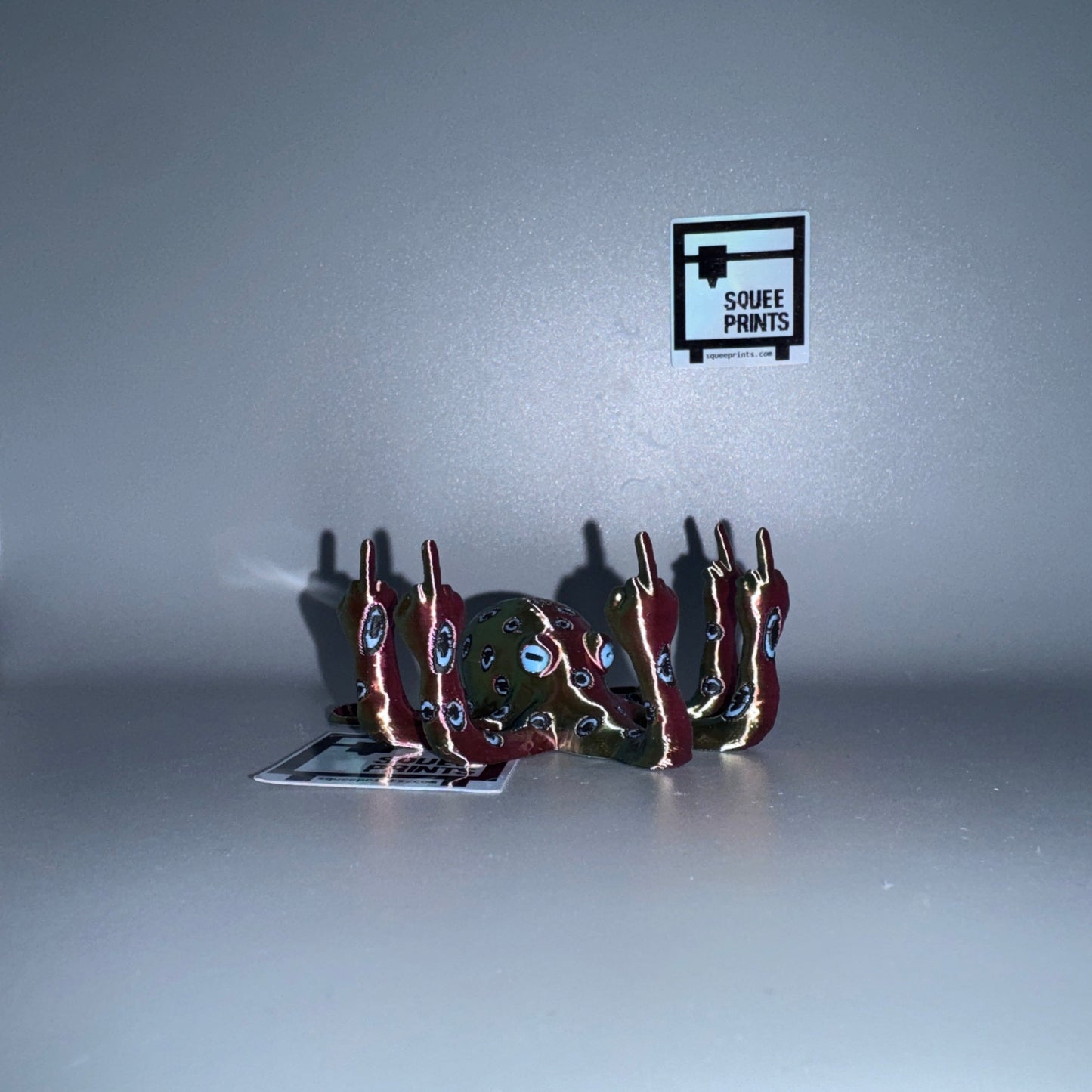 Blue Ringed Fucktopus | Prank Gift | Middle Finger Octopus | Glow in the Dark - Squee Prints