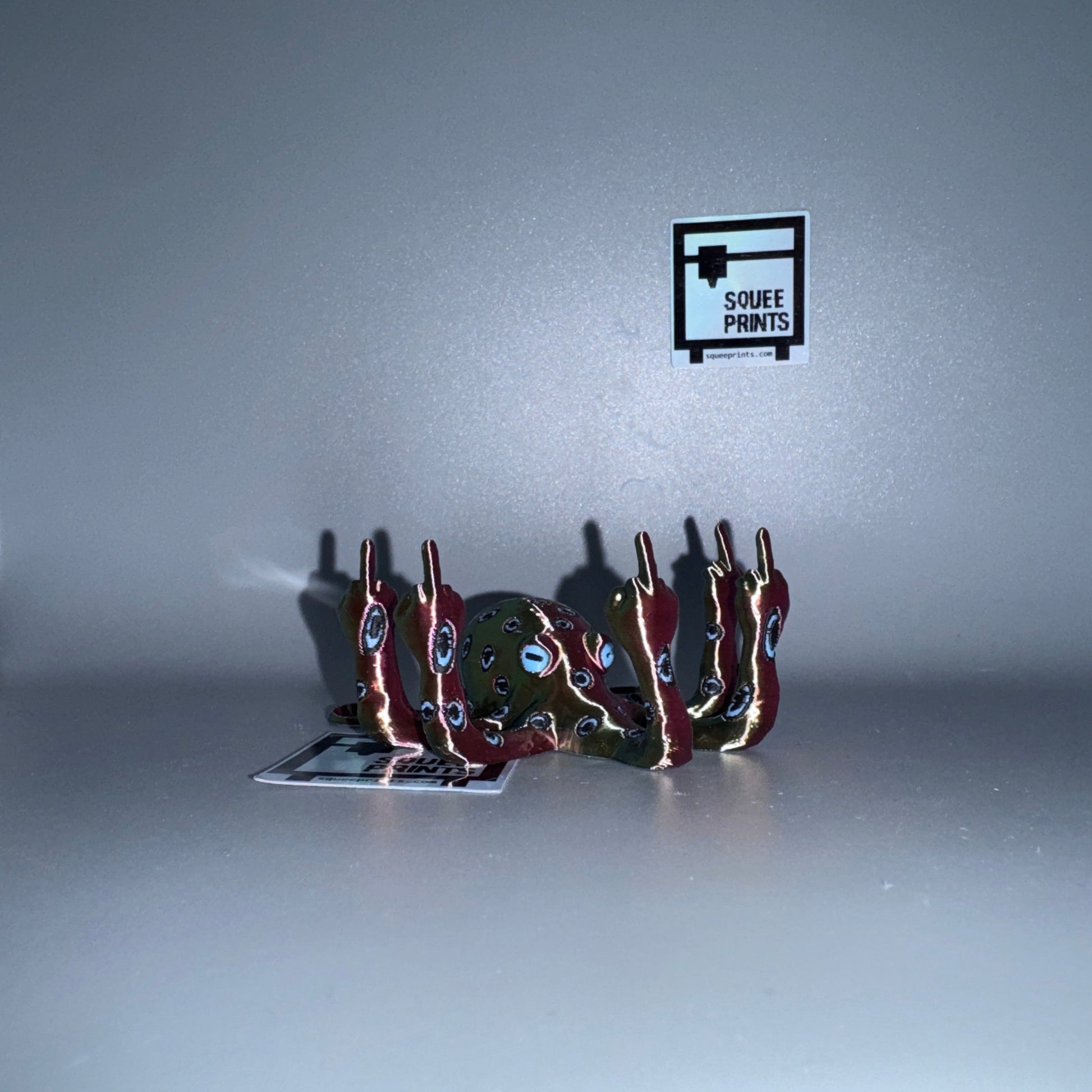 Blue Ringed Fucktopus | Prank Gift | Middle Finger Octopus | Glow in the Dark - Squee Prints