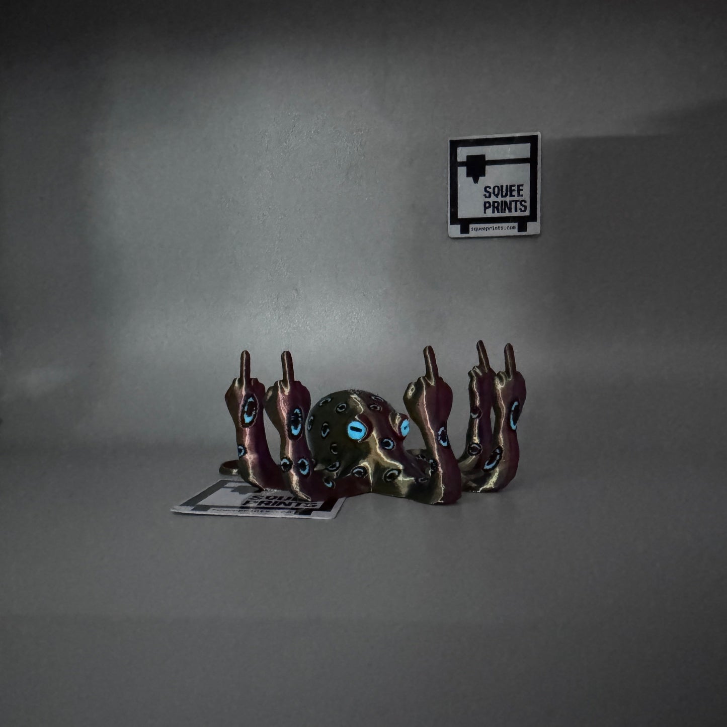 Blue Ringed Fucktopus | Prank Gift | Middle Finger Octopus | Glow in the Dark - Squee Prints