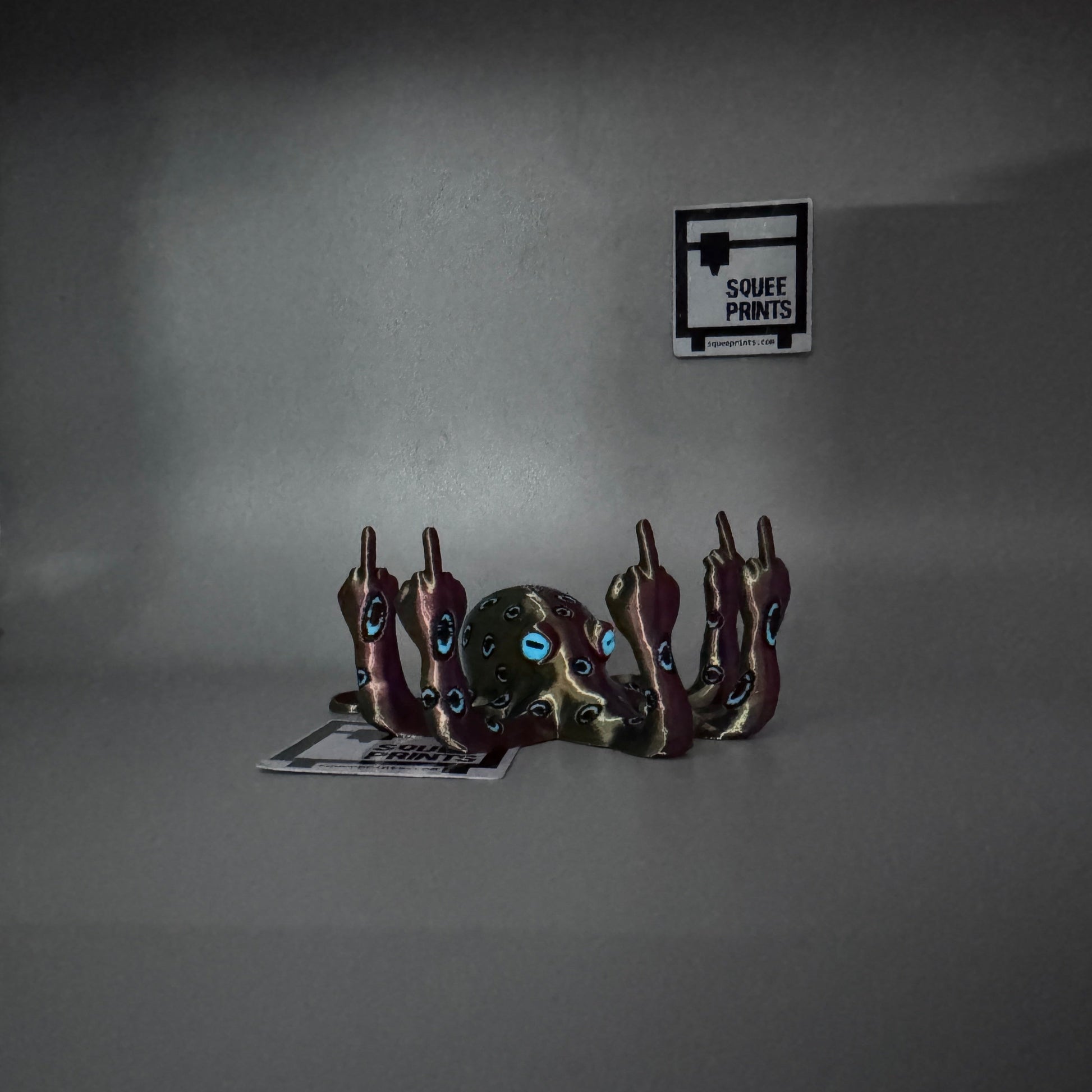 Blue Ringed Fucktopus | Prank Gift | Middle Finger Octopus | Glow in the Dark - Squee Prints