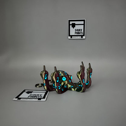 Blue Ringed Fucktopus | Prank Gift | Middle Finger Octopus | Glow in the Dark - Squee Prints
