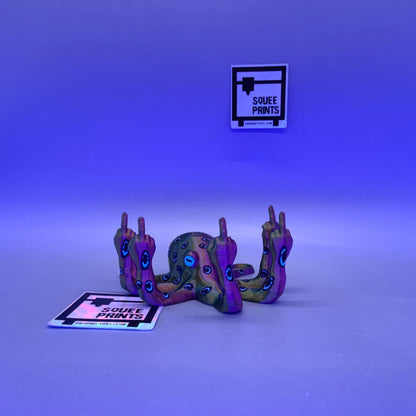 Blue Ringed Fucktopus | Prank Gift | Middle Finger Octopus | Glow in the Dark - Squee Prints