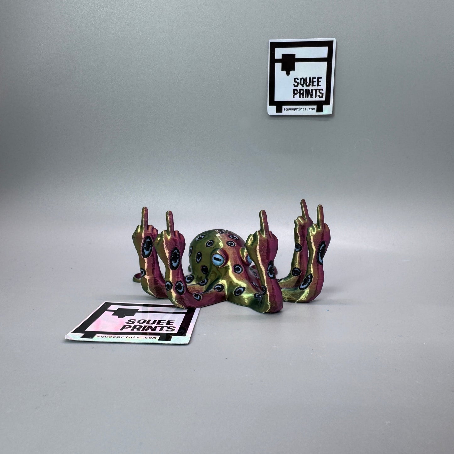 Blue Ringed Fucktopus | Prank Gift | Middle Finger Octopus | Glow in the Dark - Squee Prints