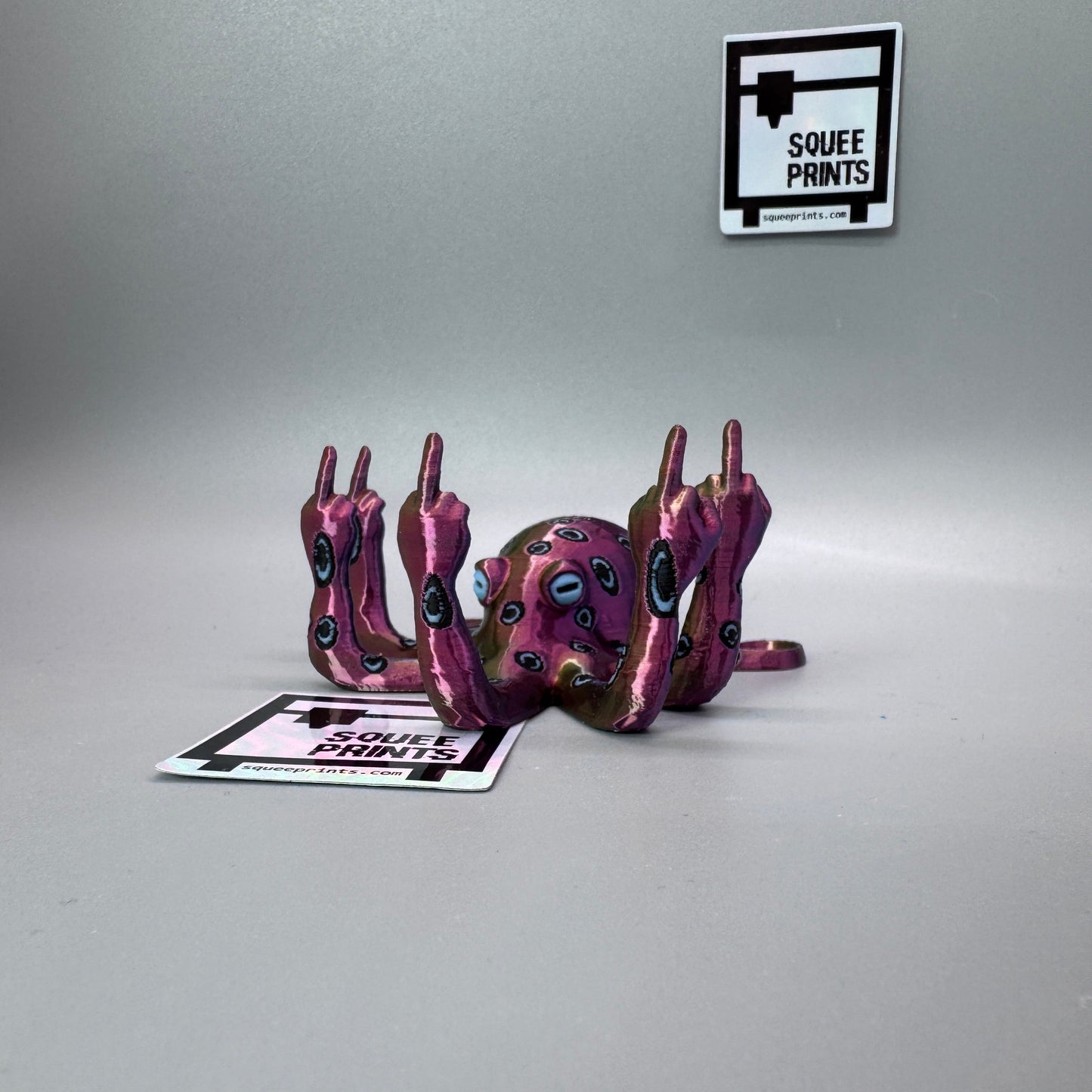 Blue Ringed Fucktopus | Prank Gift | Middle Finger Octopus | Glow in the Dark - Squee Prints