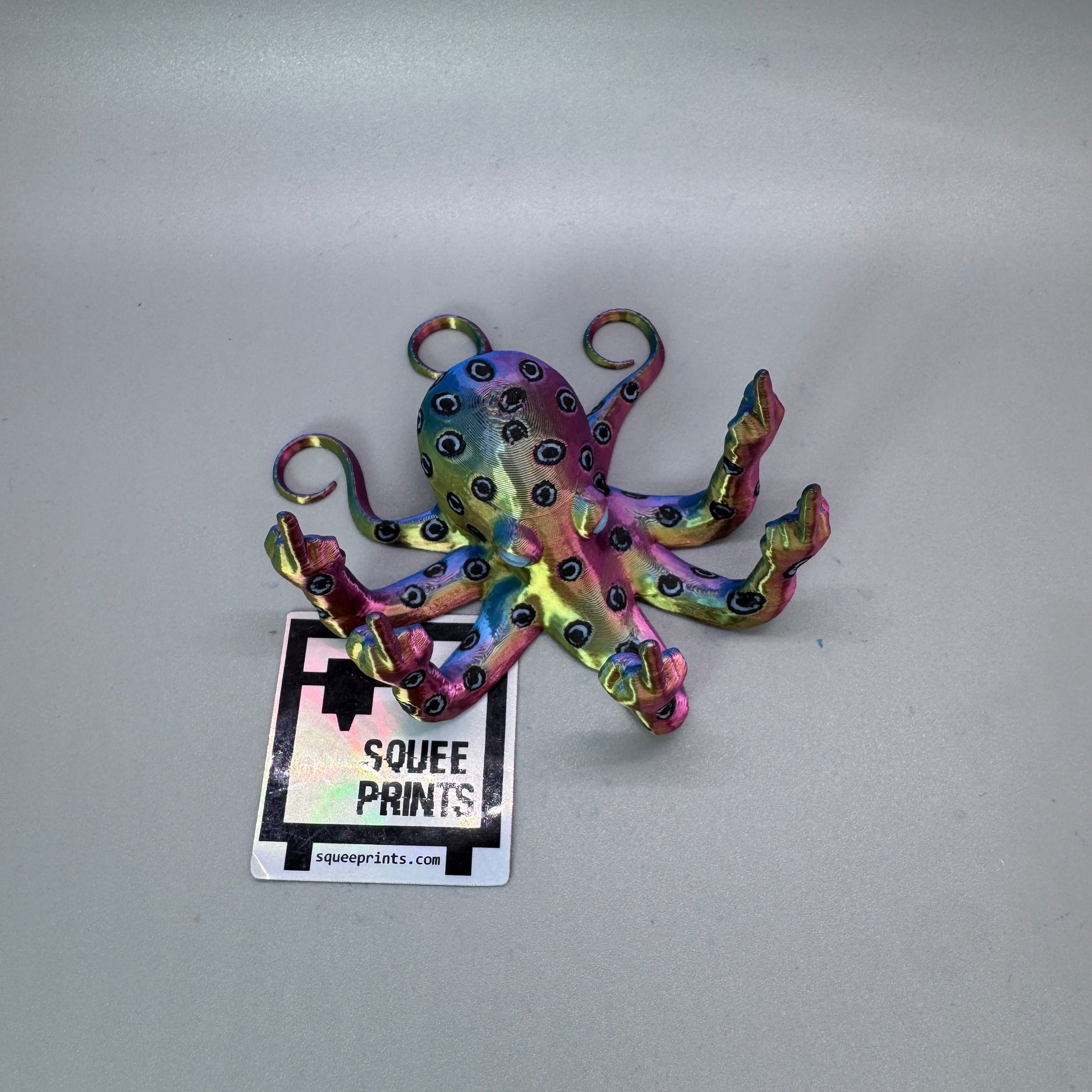 Blue Ringed Fucktopus | Prank Gift | Middle Finger Octopus | Glow in the Dark - Squee Prints