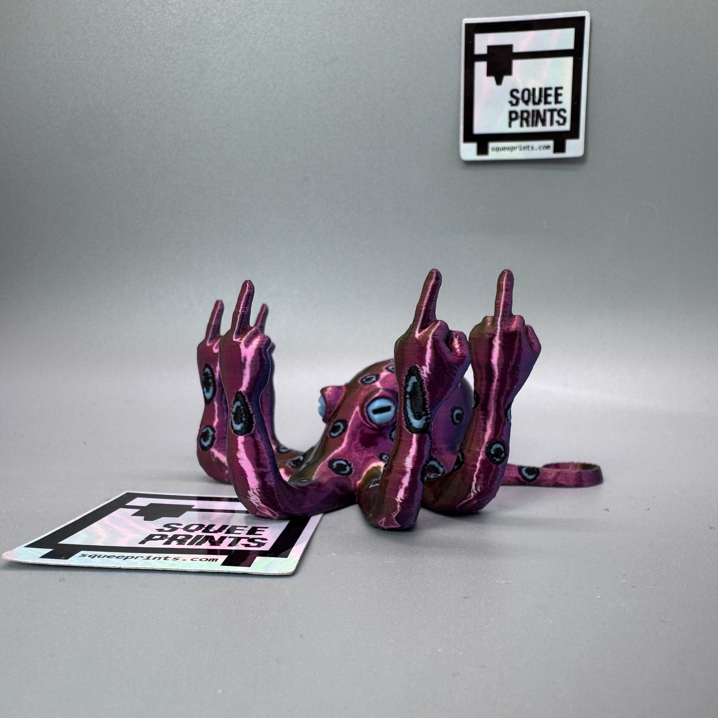 Blue Ringed Fucktopus | Prank Gift | Middle Finger Octopus | Glow in the Dark - Squee Prints