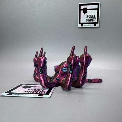 Blue Ringed Fucktopus | Prank Gift | Middle Finger Octopus | Glow in the Dark - Squee Prints