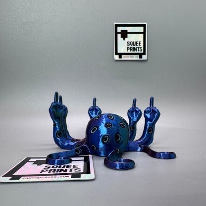 Blue Ringed Fucktopus | Prank Gift | Middle Finger Octopus | Glow in the Dark - Squee Prints