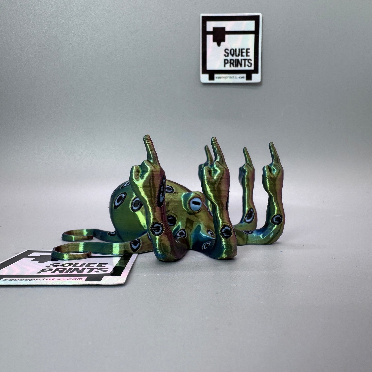 Blue Ringed Fucktopus | Prank Gift | Middle Finger Octopus | Glow in the Dark - Squee Prints