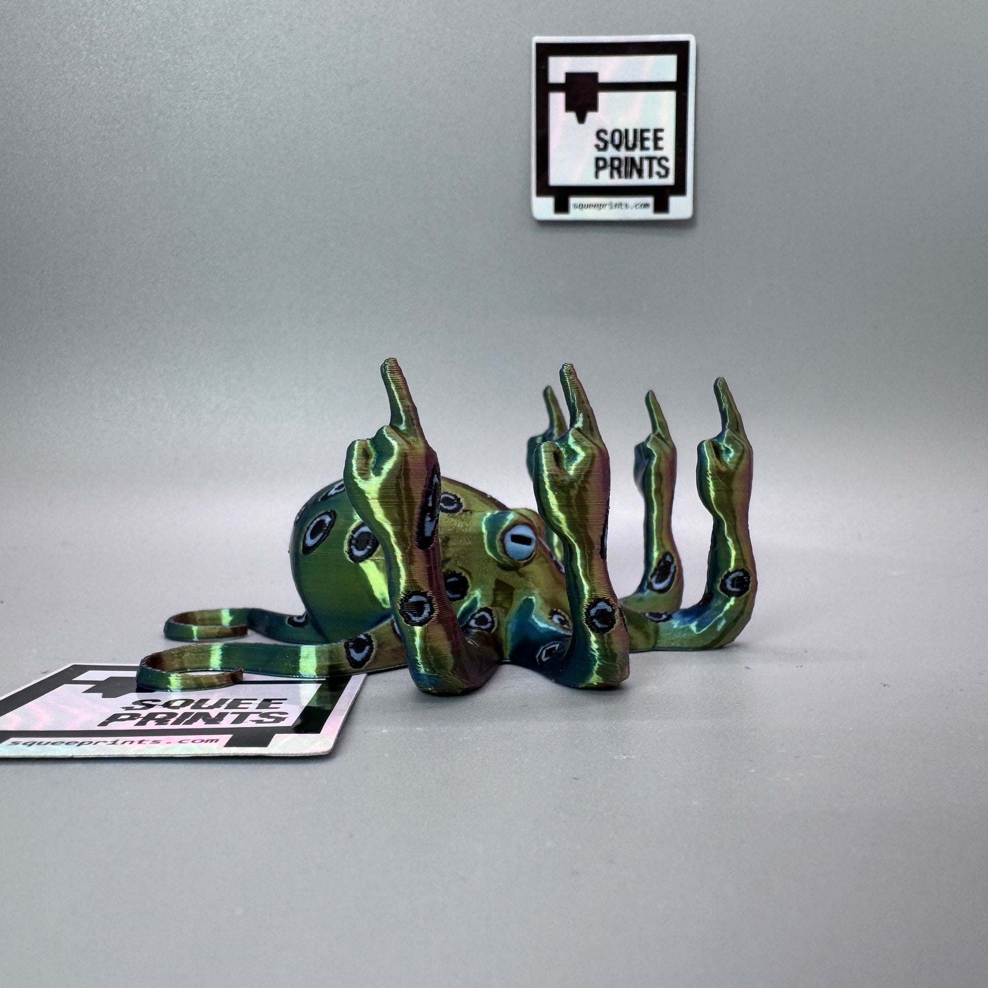 Blue Ringed Fucktopus | Prank Gift | Middle Finger Octopus | Glow in the Dark - Squee Prints