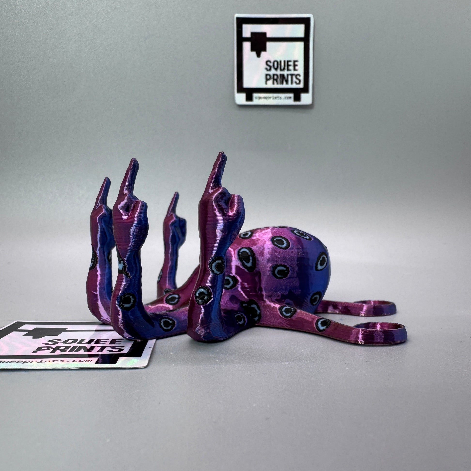 Blue Ringed Fucktopus | Prank Gift | Middle Finger Octopus | Glow in the Dark - Squee Prints