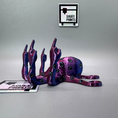 Blue Ringed Fucktopus | Prank Gift | Middle Finger Octopus | Glow in the Dark - Squee Prints