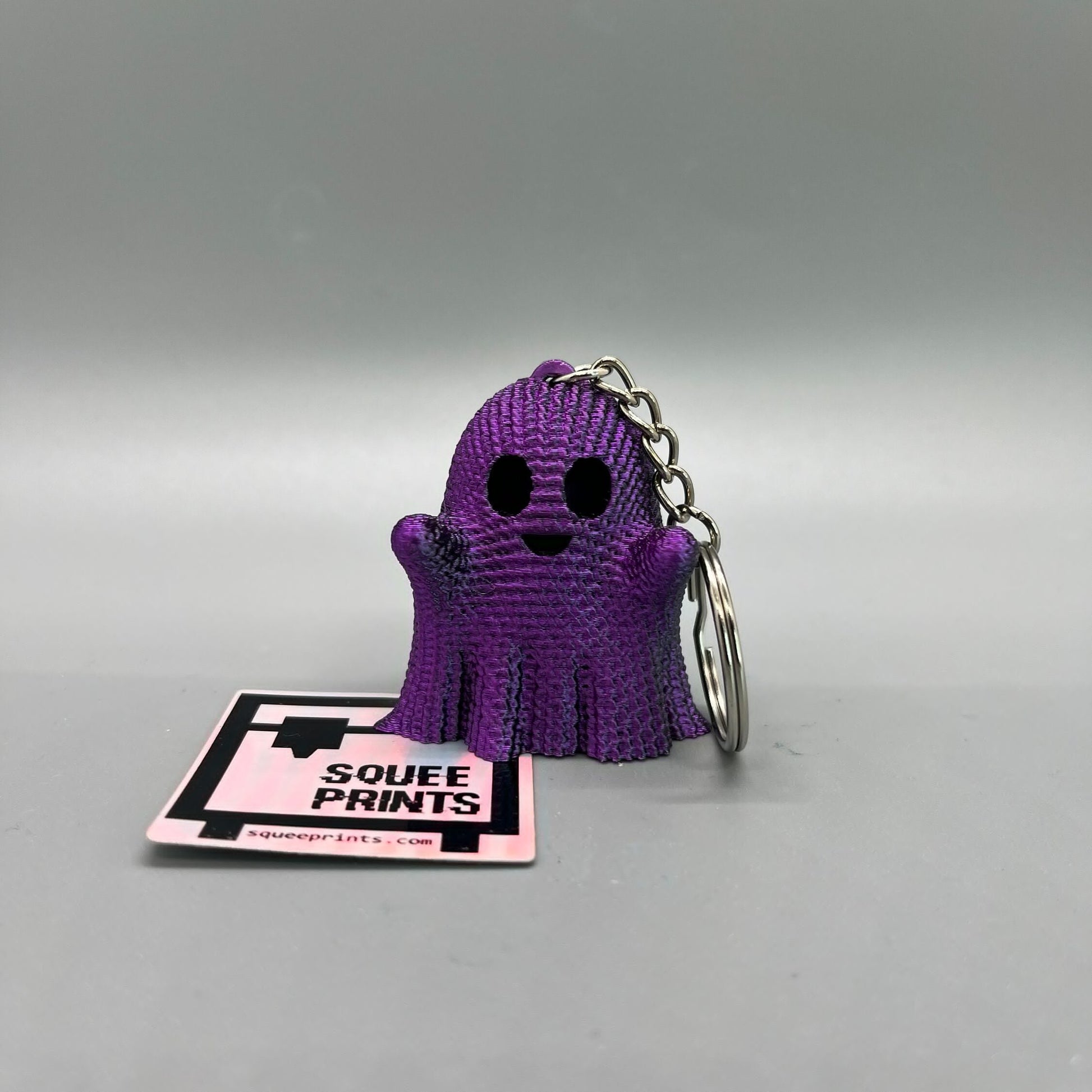 Crocheted Ghost Keychain | Glow in the Dark - Squee Prints