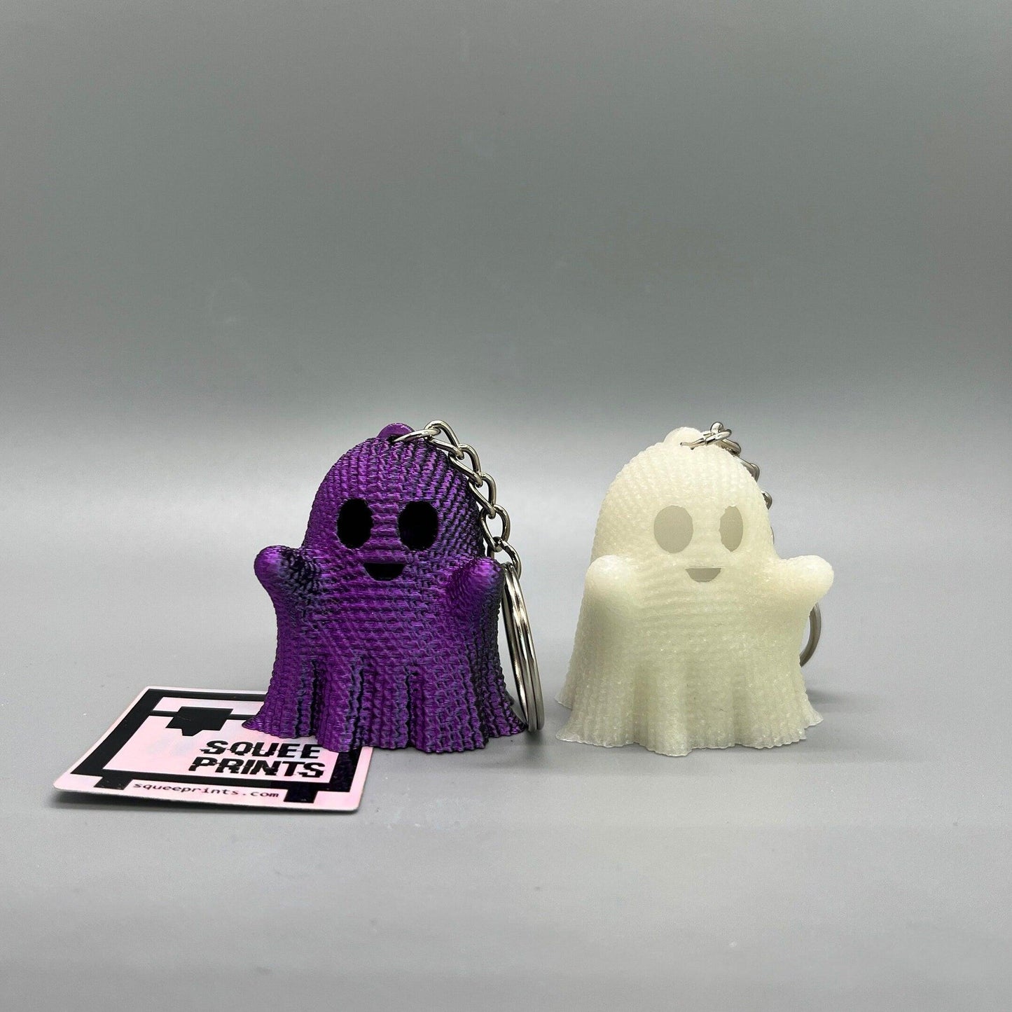 Crocheted Ghost Keychain | Glow in the Dark - Squee Prints