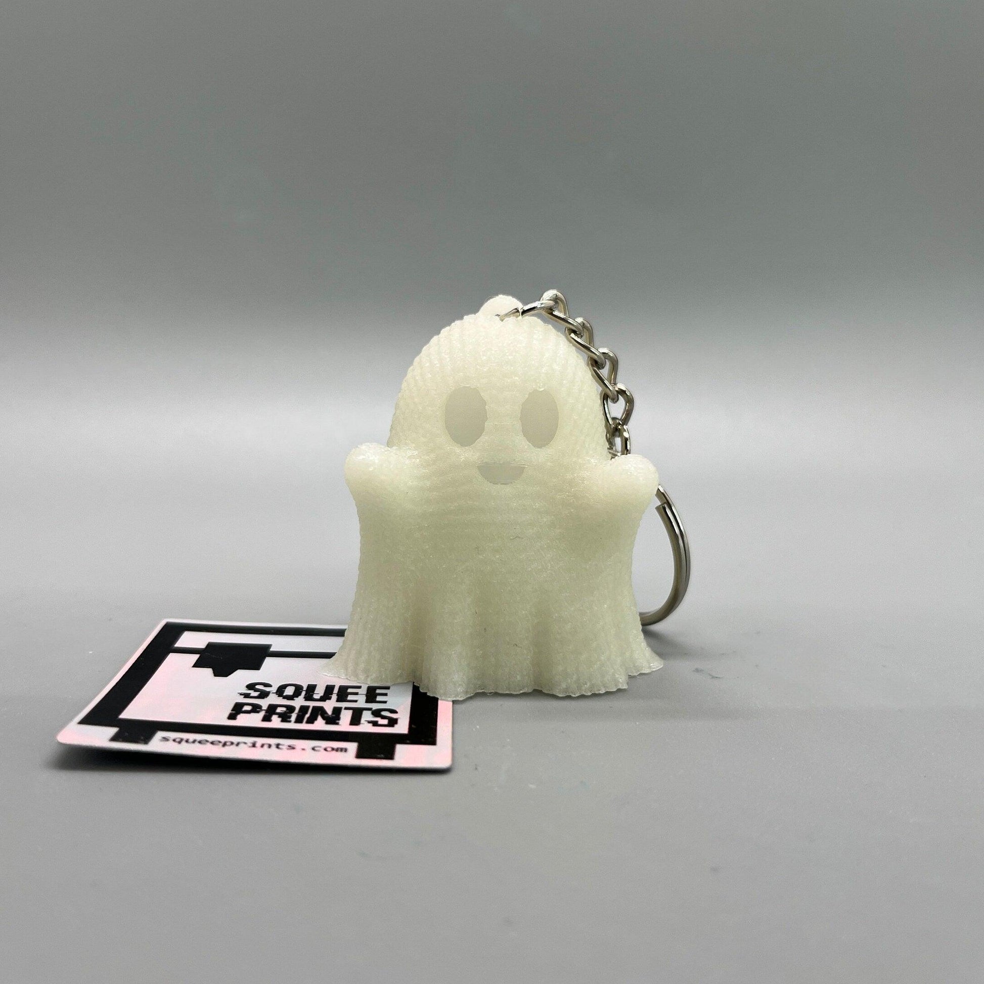 Crocheted Ghost Keychain | Glow in the Dark - Squee Prints