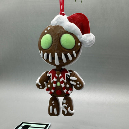 Creepmas Gingerbread Man Ornament | Glow in the Dark - Squee Prints
