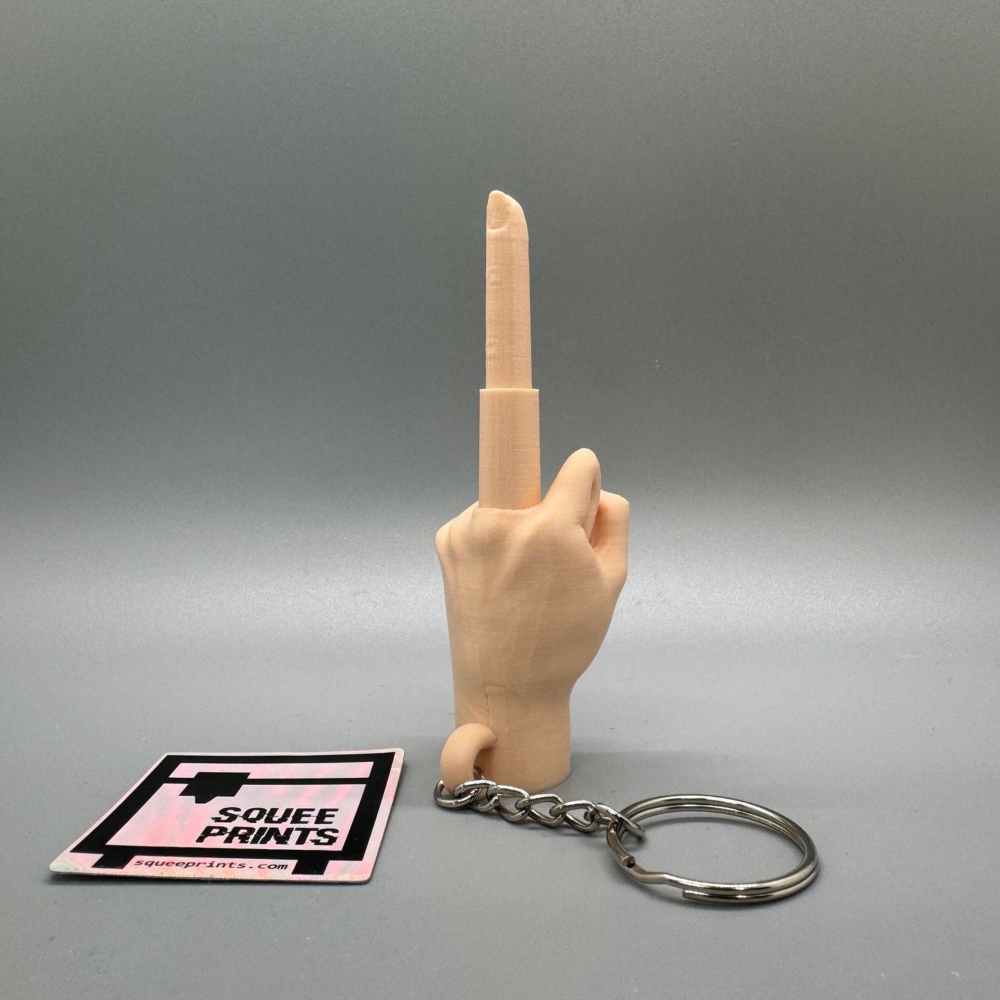 Middle Finger Keychain | Prank Gift | Fidget - Squee Prints