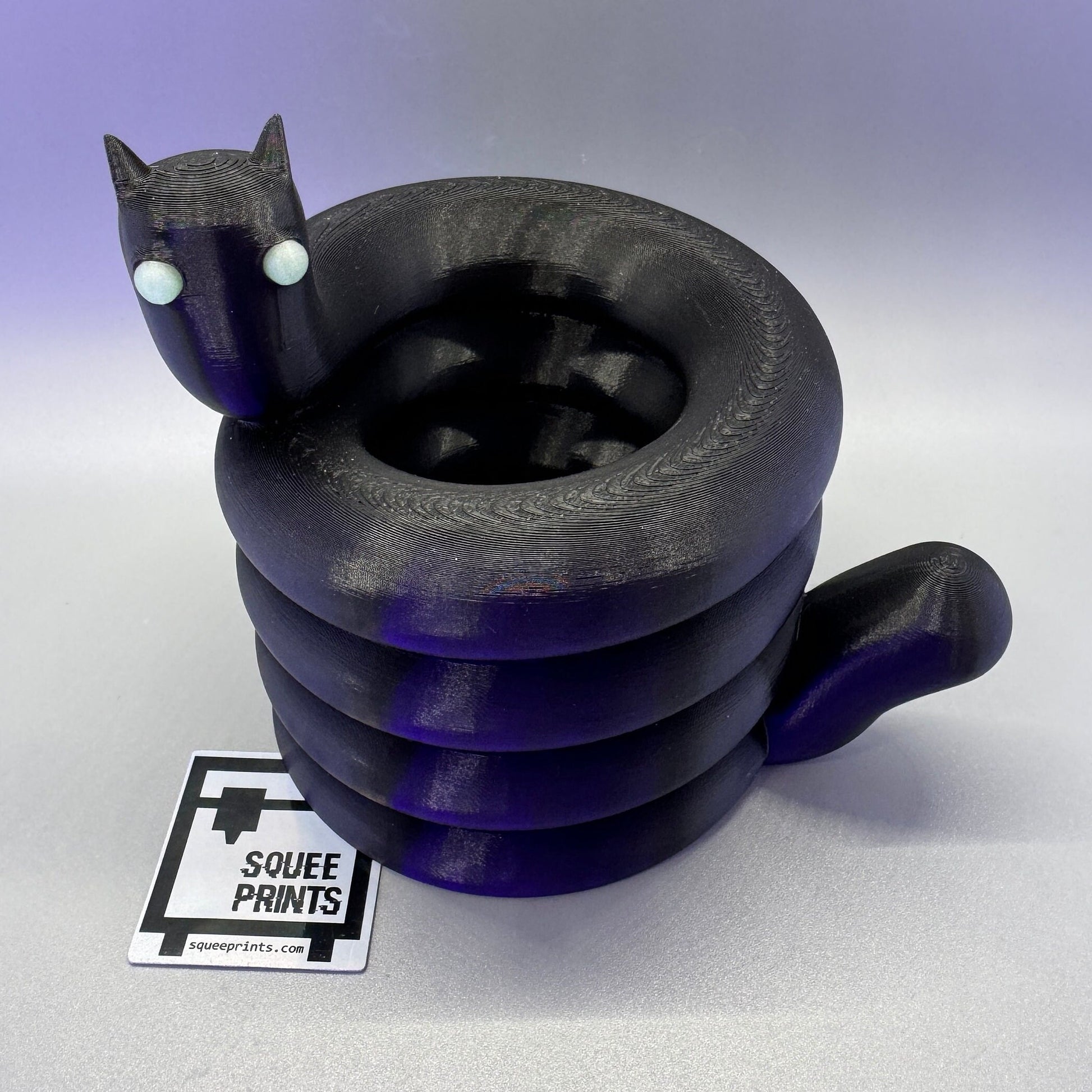 Goth Cat Desk Organizer Set | Glow in the Dark - Squee Prints
