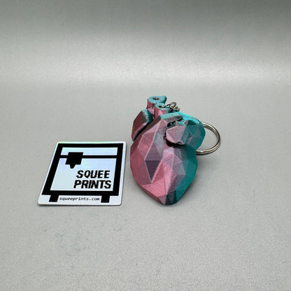 Heart Keychain | Low Poly - Squee Prints