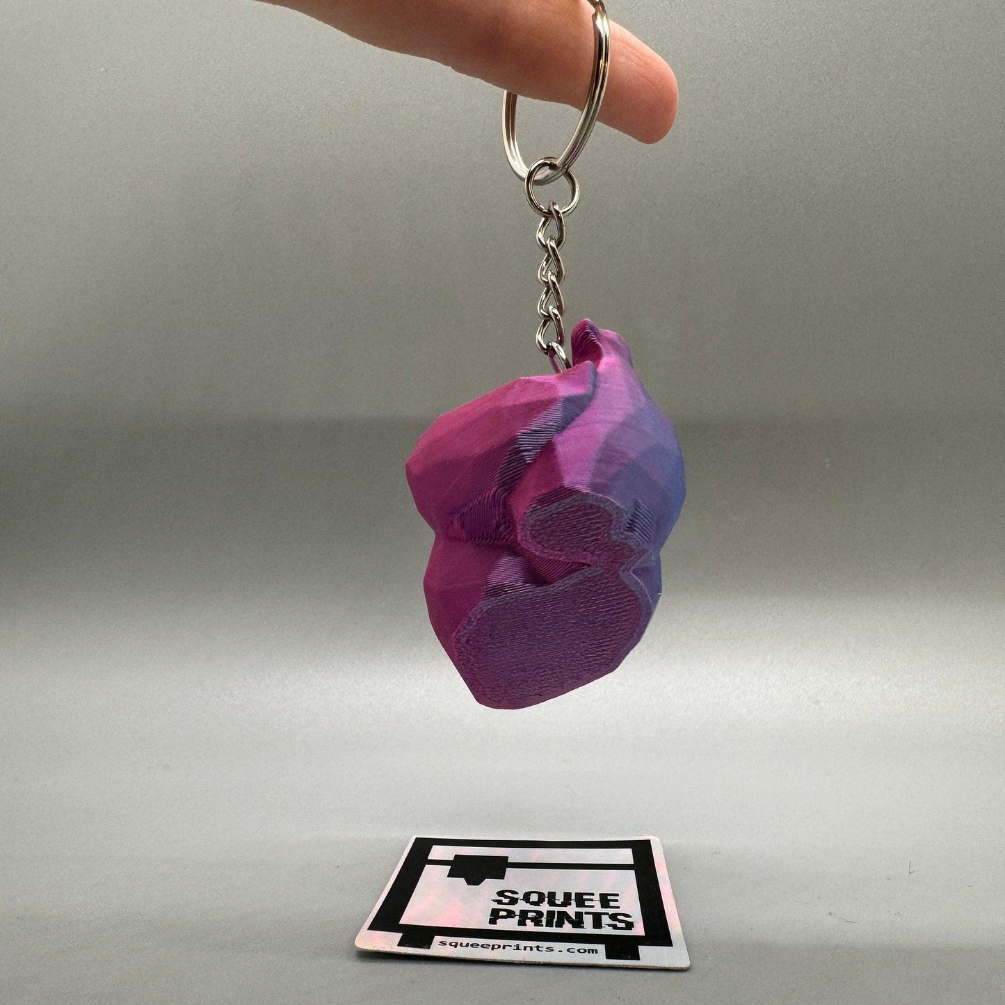 Heart Keychain | Low Poly - Squee Prints