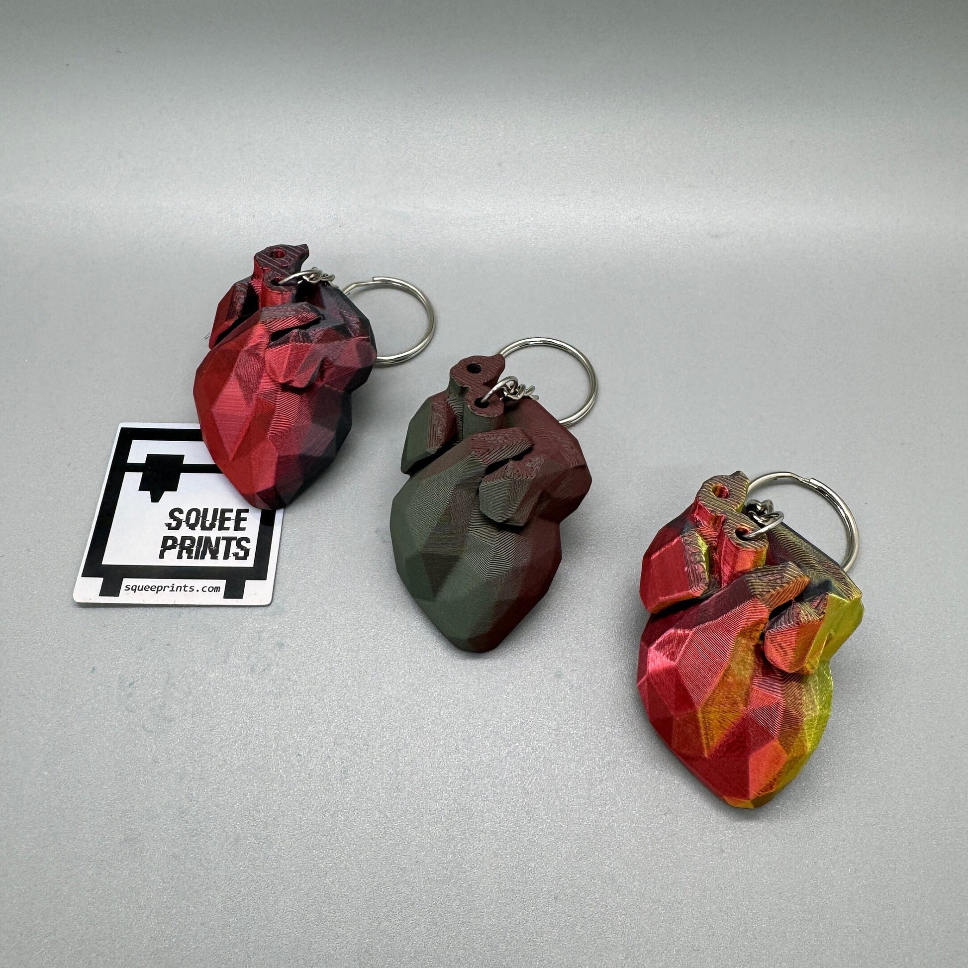 Heart Keychain | Low Poly - Squee Prints