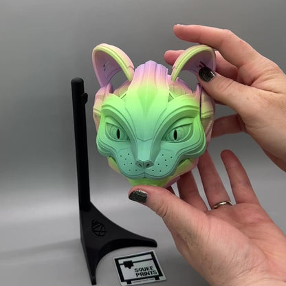 Cat Bot Droid | 3D Printed | Articulated Wall Mask