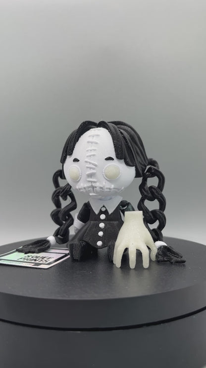 Wednesday Addams with Thing | Creepy Doll | Glow in the Dark