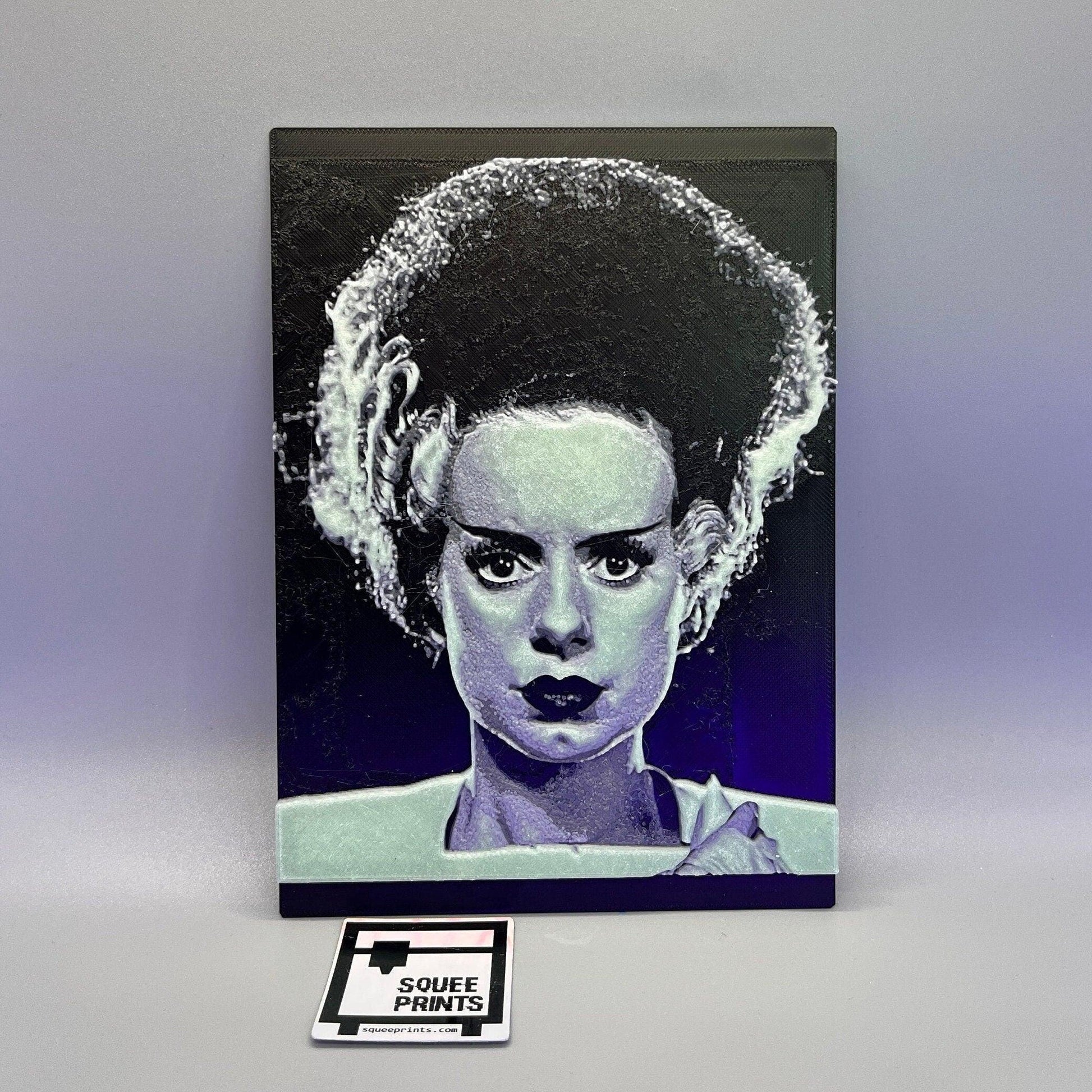 The Bride of Frankenstein | 3D Painting | Glow in the Dark - Squee Prints