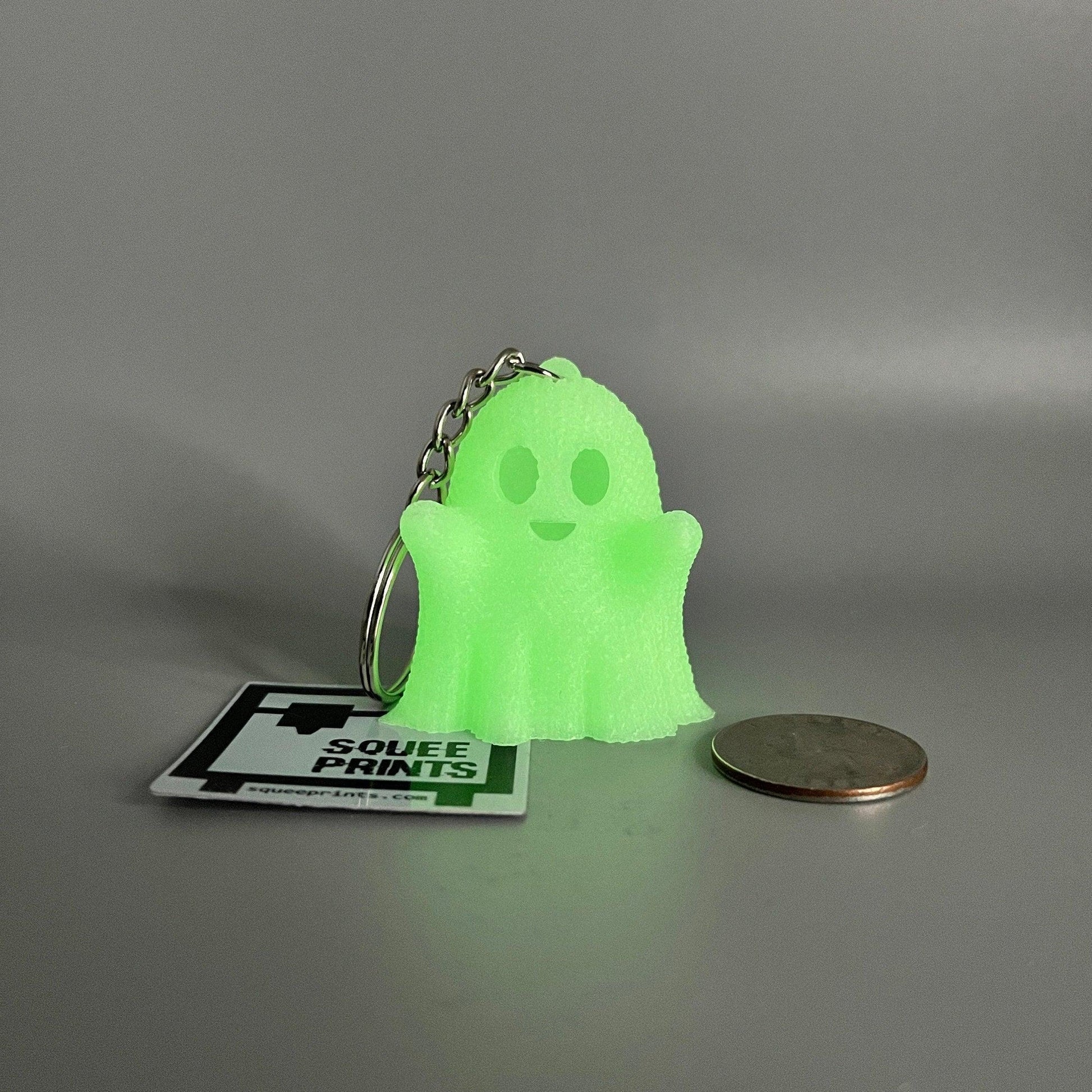 Crocheted Ghost Keychain | Glow in the Dark - Squee Prints